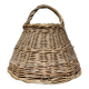 Round basket with vintage rattan handle