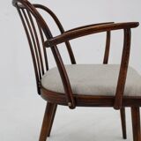 1960s Antonin Suman Set of Six Beech Dining Chairs, Restored