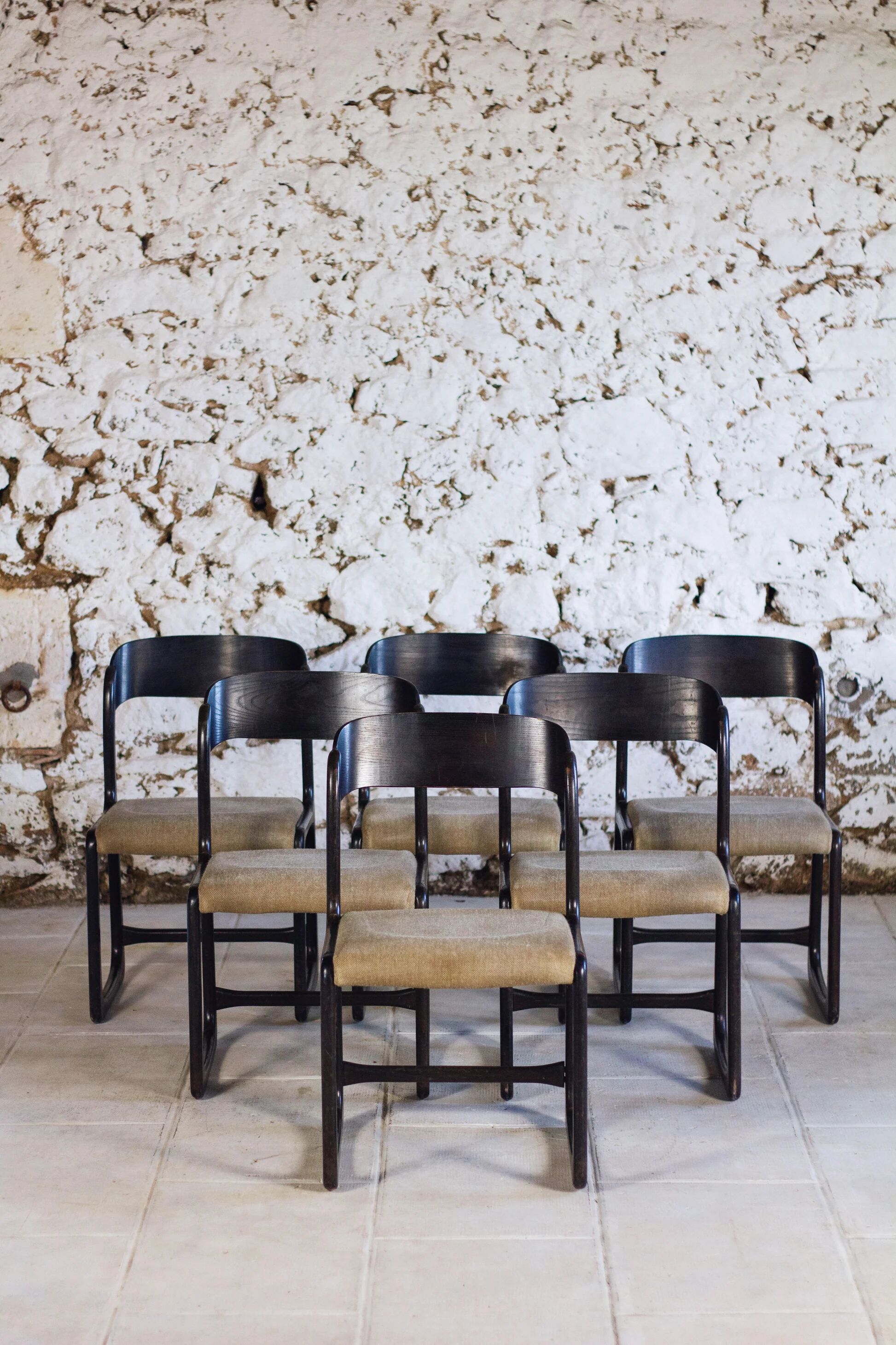 Set of 6 Traineau chairs by Baumann, 1960