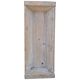 Large whitewashed wooden trench, solid driftwood, 1940s farmhouse style.