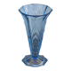 Blue molded glass vase in art deco relief
