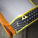 Fauteuil vintage triangles jaunes