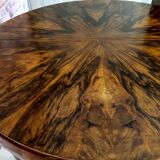 Round art deco table with extensions renovated fi 110, 160 cm unfolded. the 30s