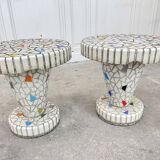Pair of 1960s mosaic stools