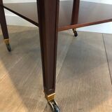 Two-level table in mahogany and brass