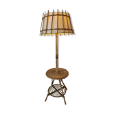 Lampadaire en rotin des années 50
