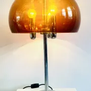 Mid-Century Chromed Mushroom Table Lamp With Acrylic Shade, Europe 1970S