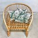 Handcrafted Bamboo lounge chair with leather lacings, Italy 1970s