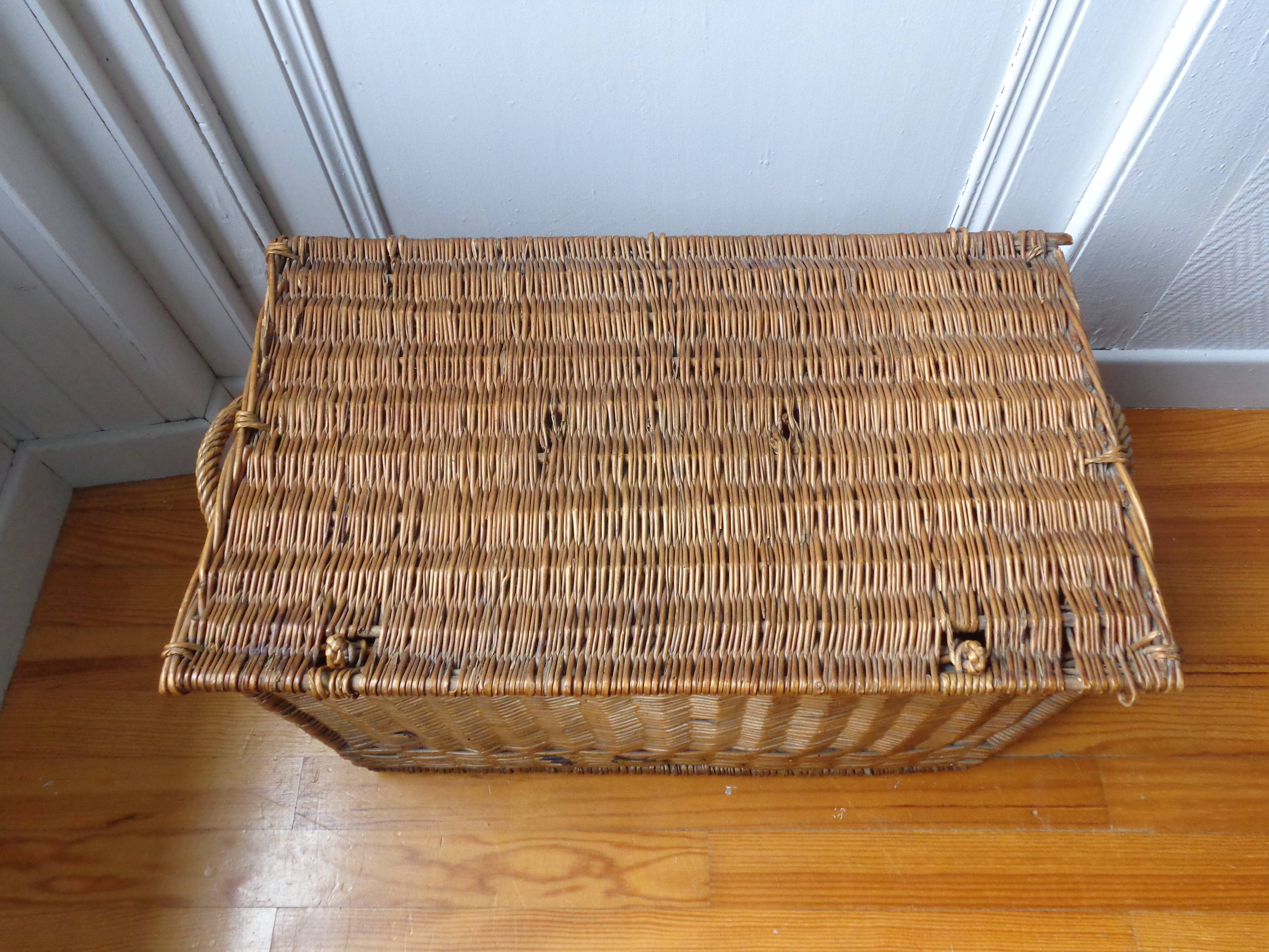 Ancient rattan wicker trunk