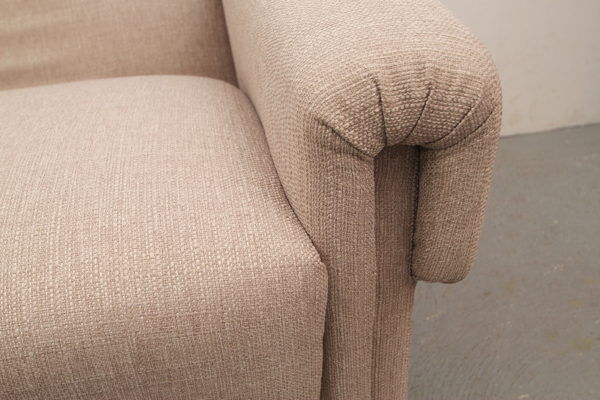 1950s polstery armchair beige, completely restored