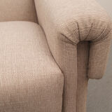 1950s polstery armchair beige, completely restored