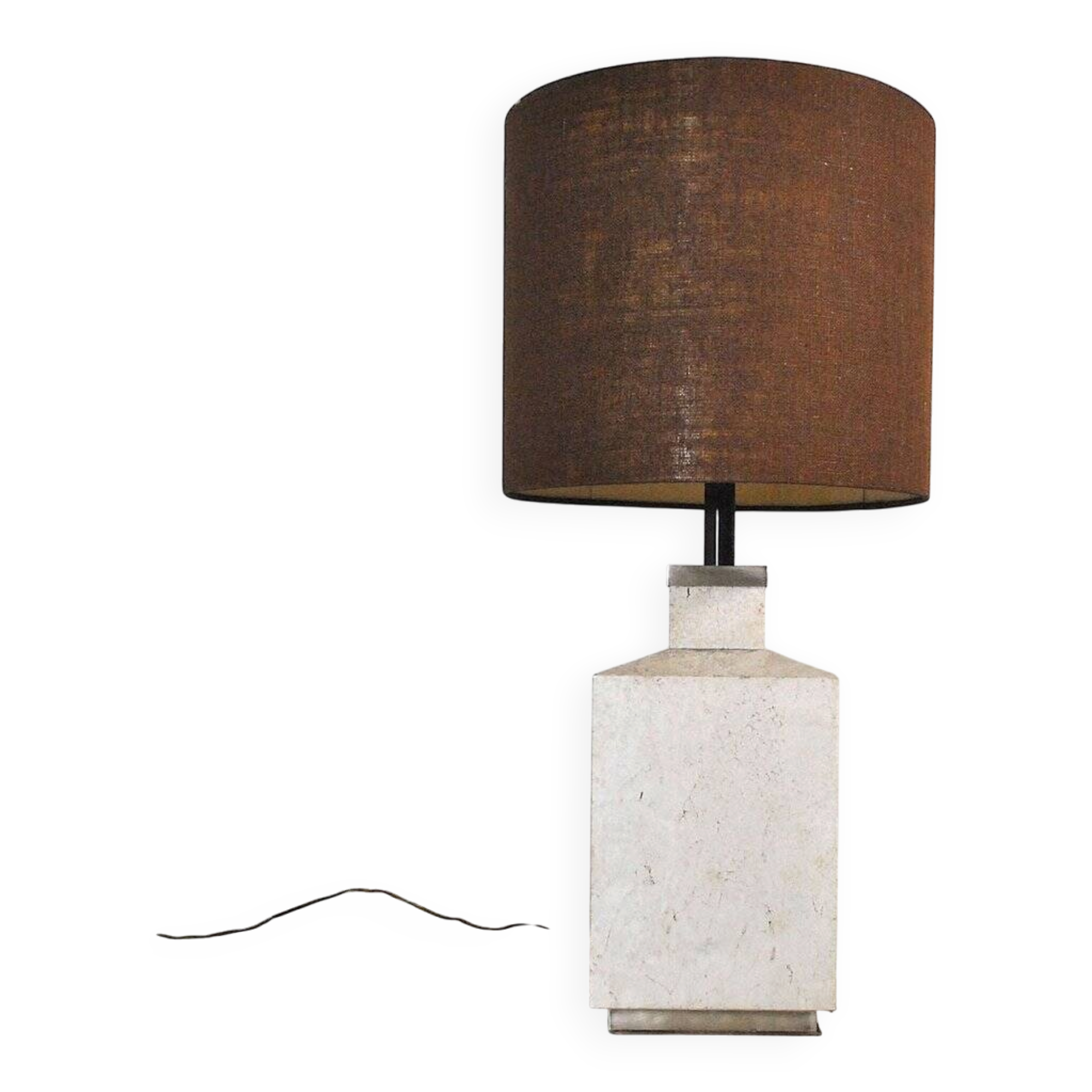 1970s travertine table lamp