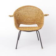 Vintage Basket Chairs by Gianfranco Legler 1950s | Set of 3 Swiss Rattan