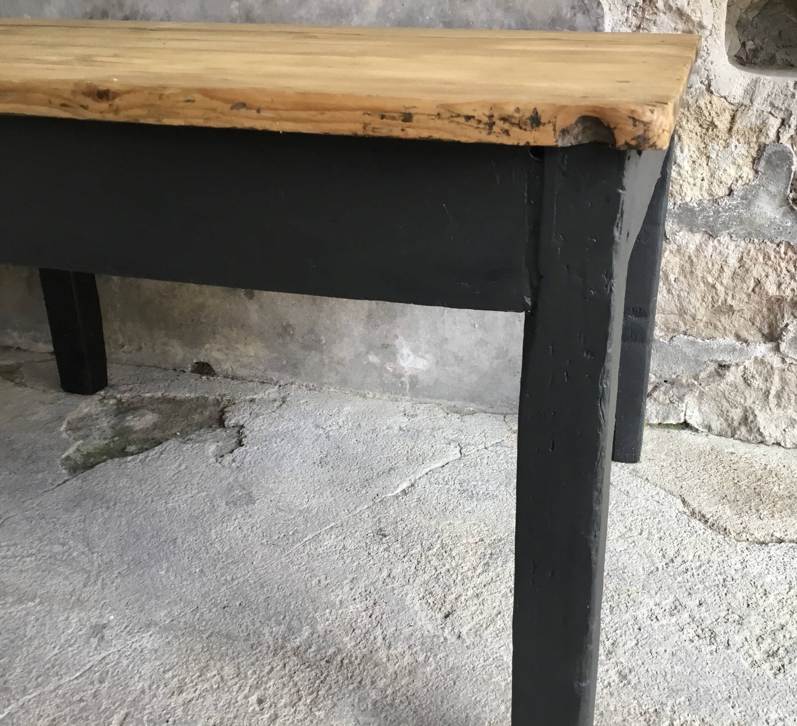 Farm table 230 cm - black base - early 20th century