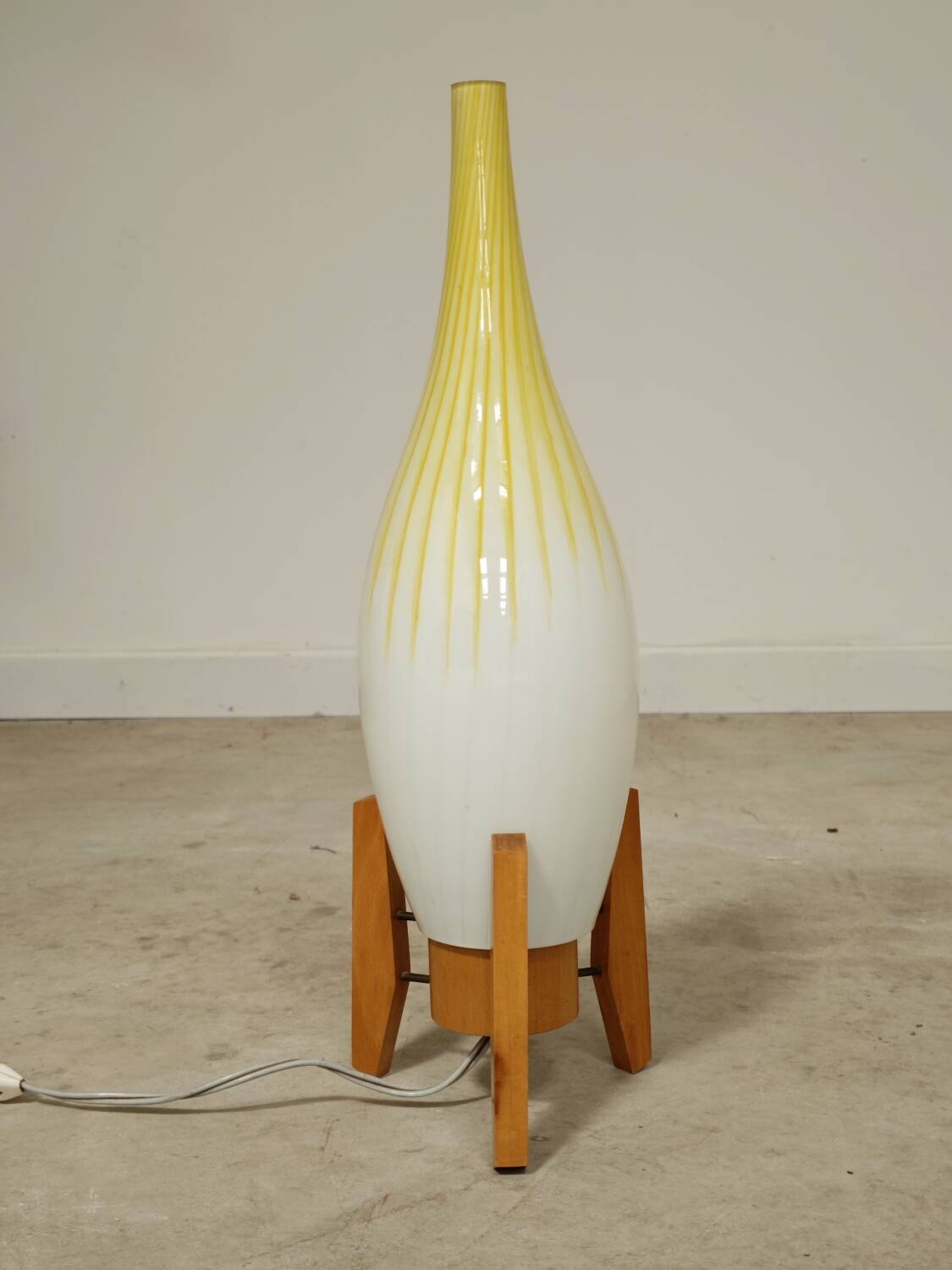 Drevo Humpolec opaline yellow table lamp type 107/S