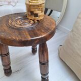 Solid wood tripod stool