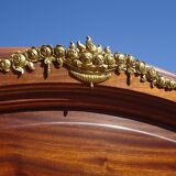 Lit ancien en acajou massif, ornements en bronze, 140/190 cm