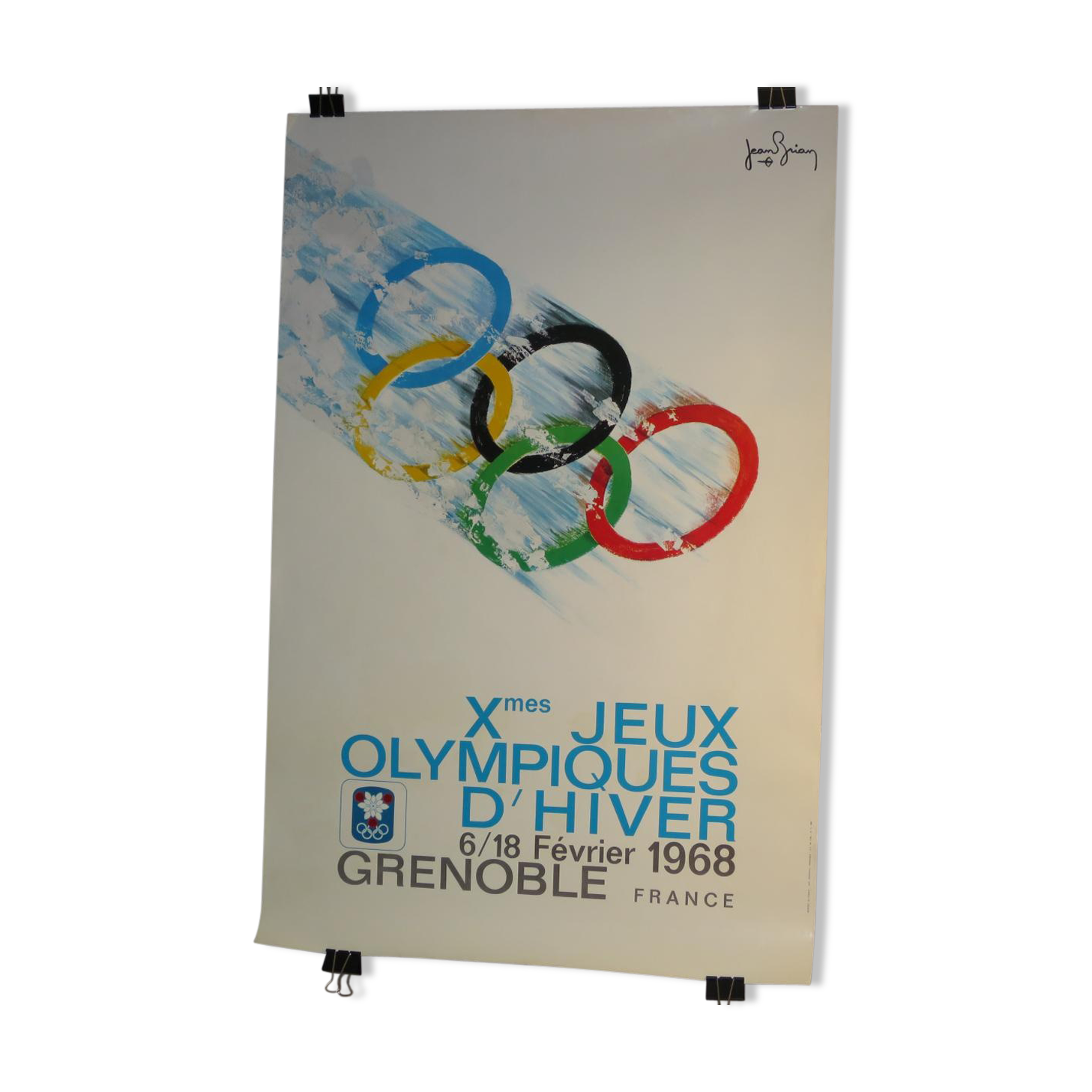 Affiche Originale Des Jeux Olympiques De Grenoble 1968 - JO 68 - État Correct