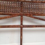 Vintage peacock rattan headboard