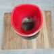 Large vintage vase Verceram France no. 6385 – red, brown and black