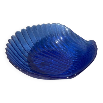 Vide poche coquillage bleu en verre