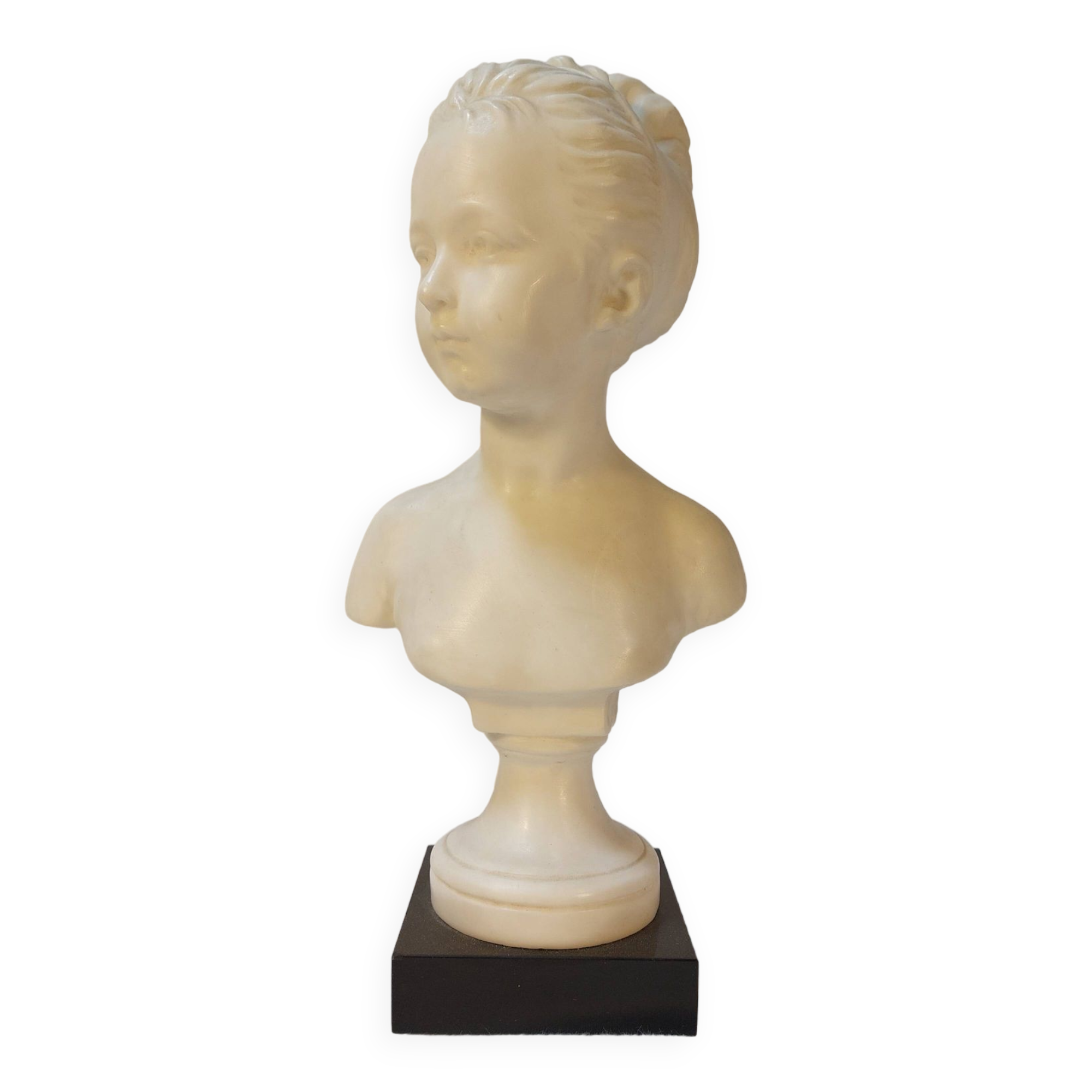 Wax bust "louyise brongniart" by miguel embil after houdon - 27 cm