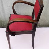 Bridge chair in red ribbed fabric