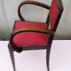 Bridge chair in red ribbed fabric