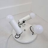 White ceiling light with 3 spotlights made in Italy, space age design