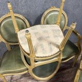 set of 4 Louis XVI Cabriolet armchairs with medallion backs