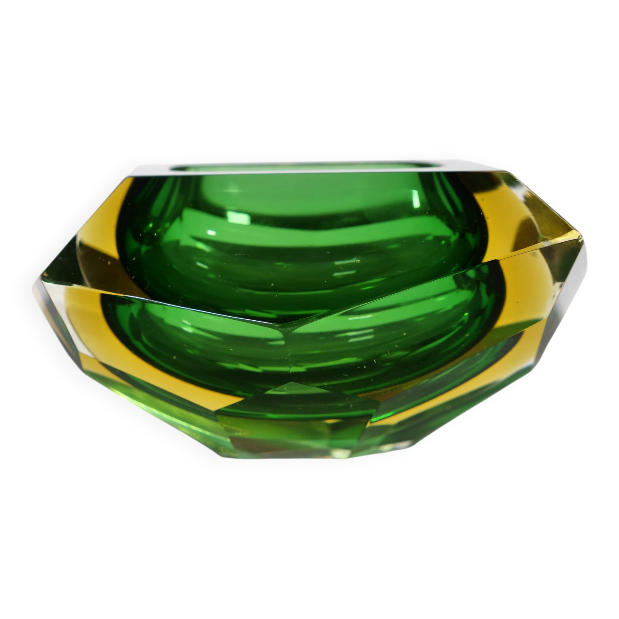 Vintage design Murano Sommerso glass bowl vase by Flavio Poli, 1970s