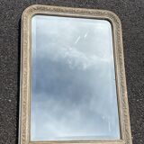 Antique mirror beveled glass Louis Philippe patinated 62x86cm
