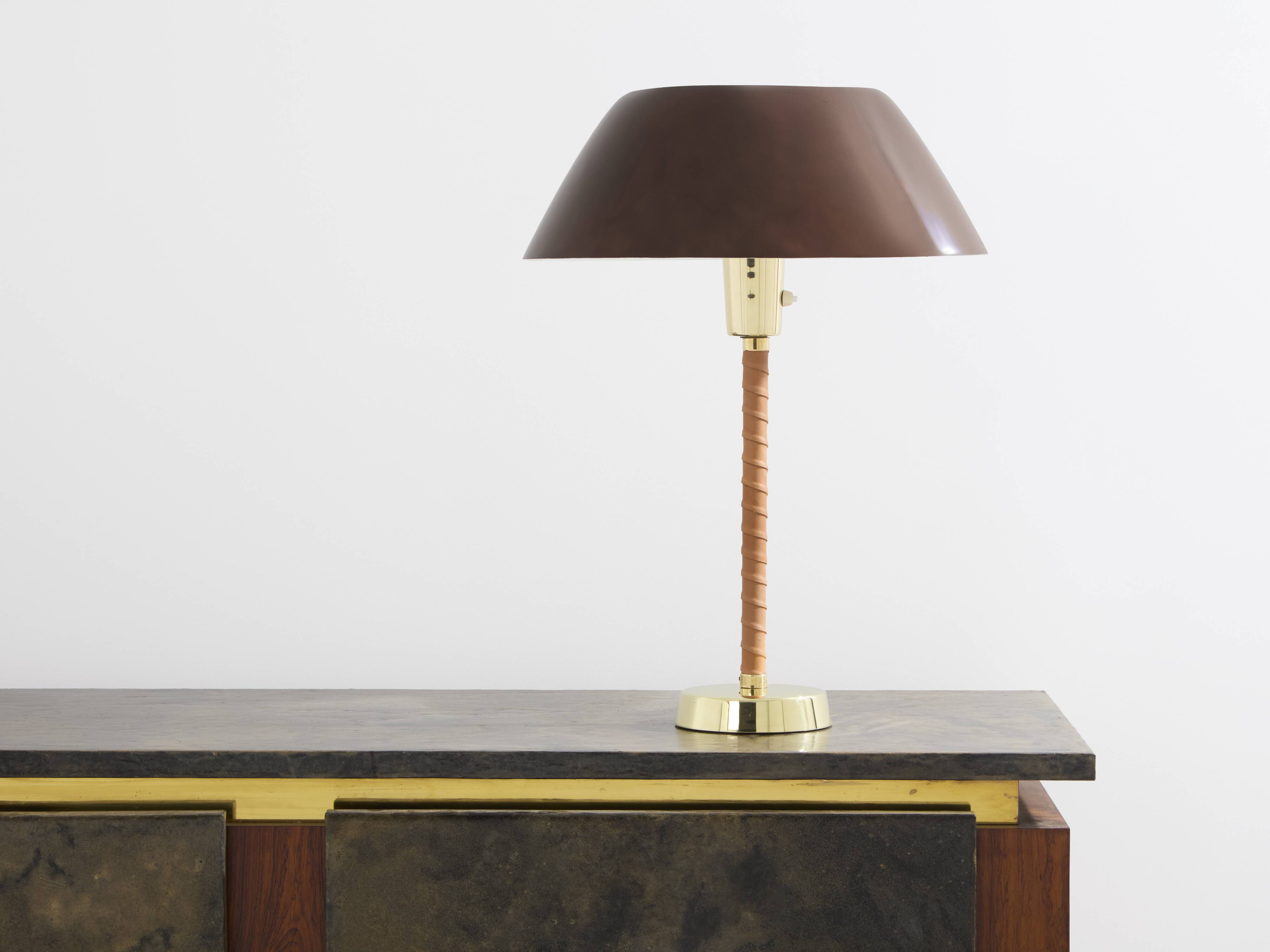Lisa Johansson-Pape senator lamp brass and leather 1950