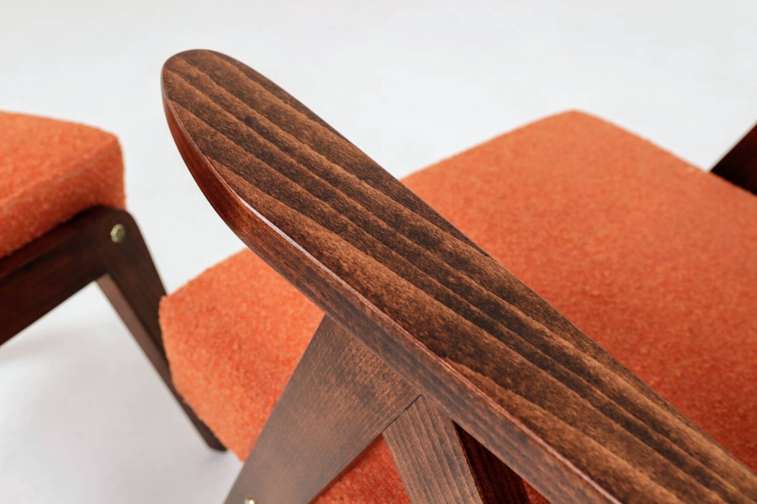 Fauteuil Vintage avec Repose-Pieds  terracotta Bouclette