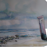 Peinture acrylique sur carton signée sigrid h eriks 2004 sous verre