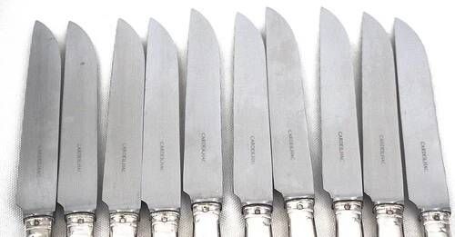 Cardeilhac Christofle 10 silver table knives Minerva Uniplat excellent condition