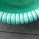 Empty basket vintage pocket in green ceramic and wicker
