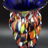 Spotted Glass Vase Borske Sklo Kralik Czech Cobalt Boheme Glass Art Deco 1930