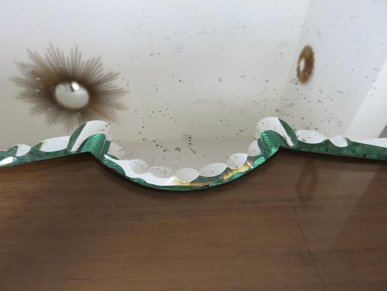 Bevelled mirror free form art deco years 40/50 - 48x35cm