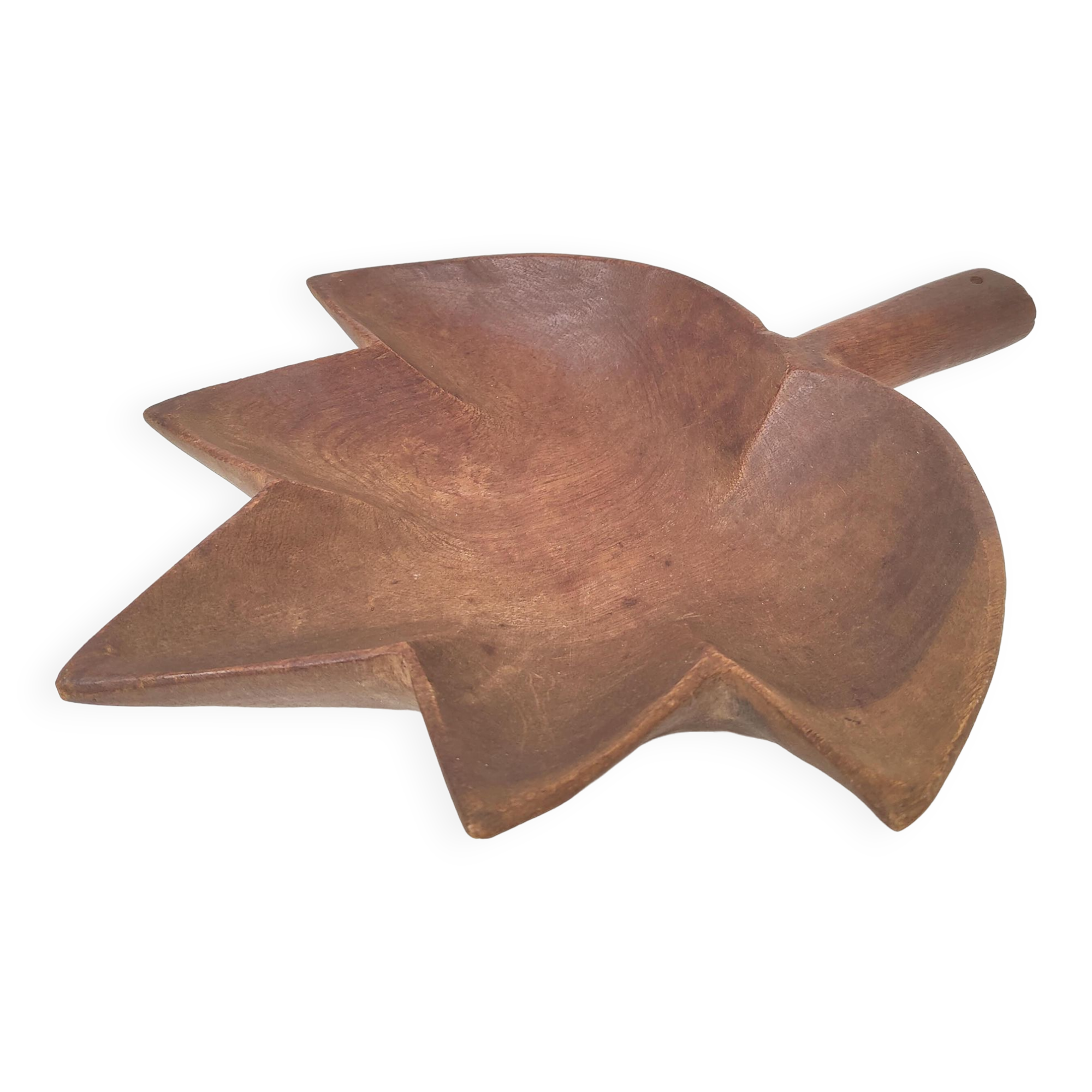 Solid wood basket tray leaf shape