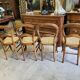 Series of 4 louis philippe walnut chairs with canning