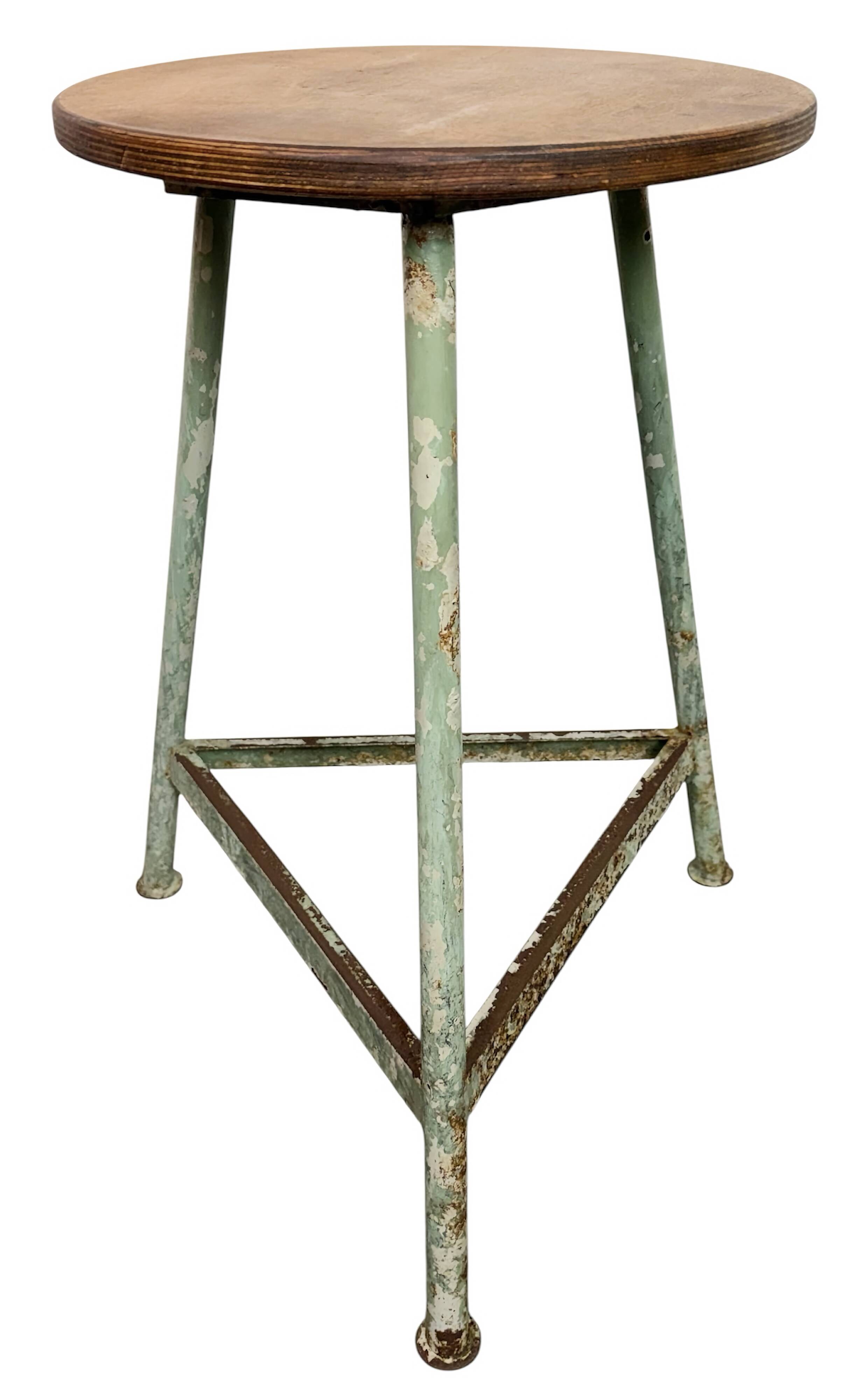 Green Industrial Workshop Stool, 1960s