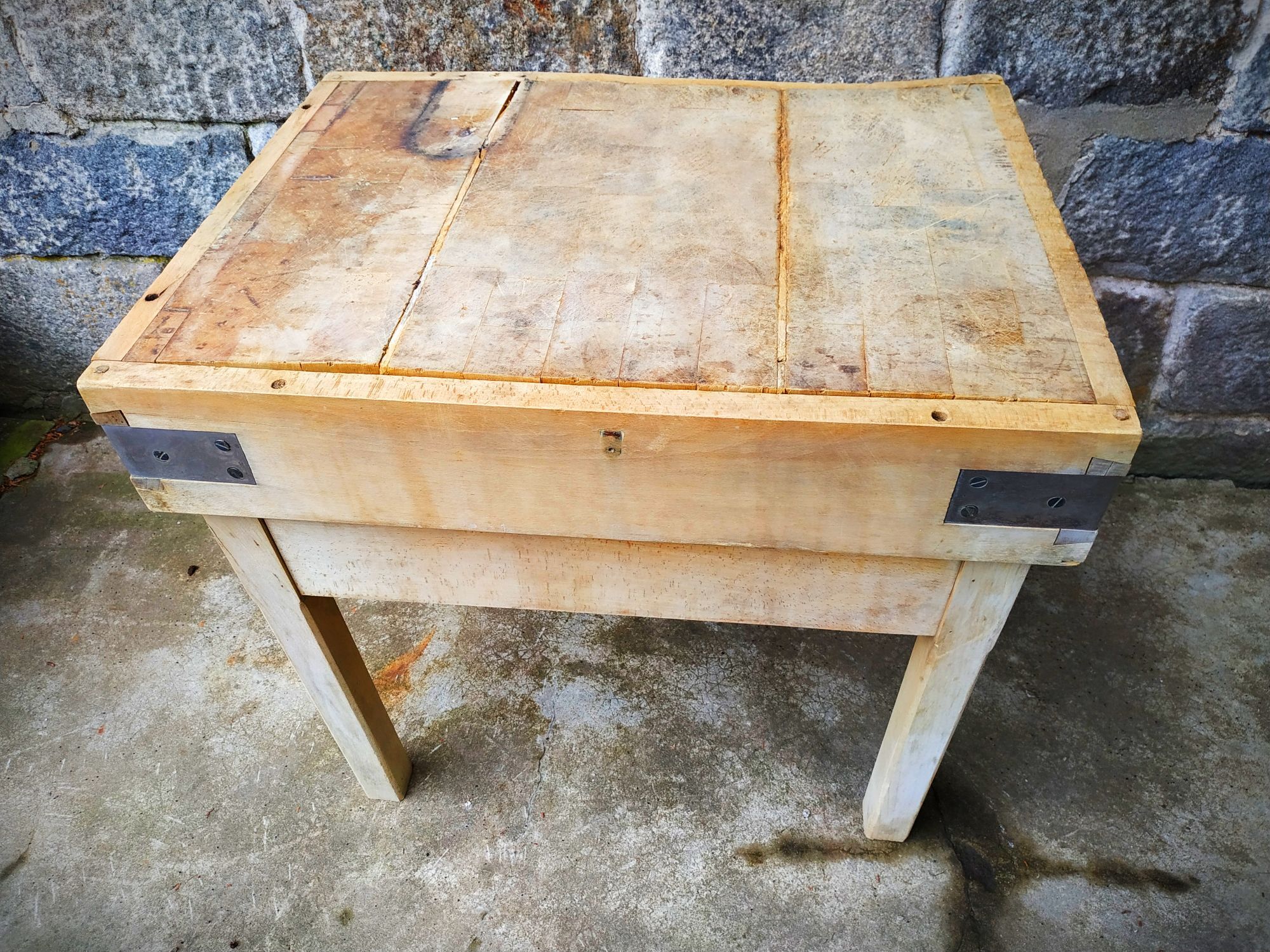 Old butcher's bill in solid beech