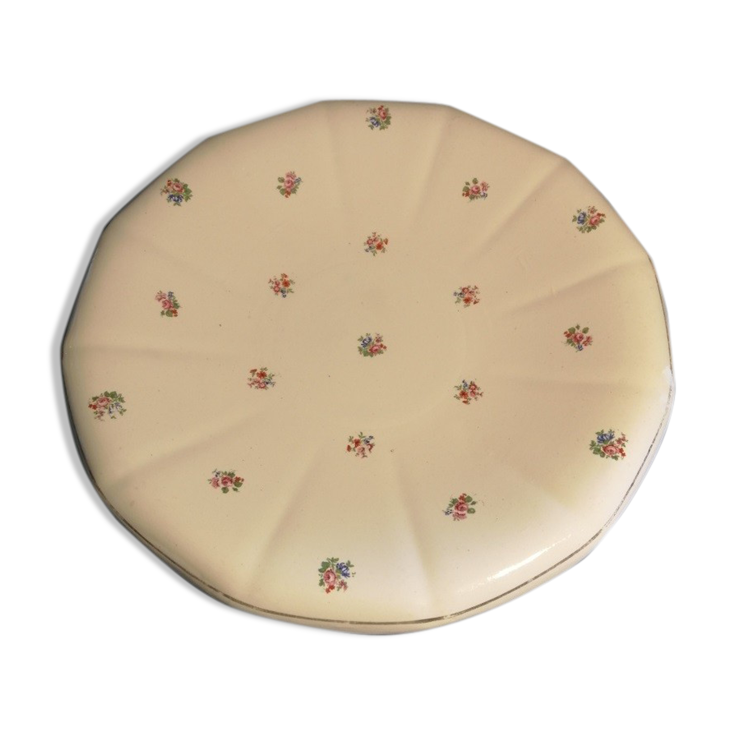 Porcelain fruit cup Sarreguemines Digoin Ancient flower bouquet