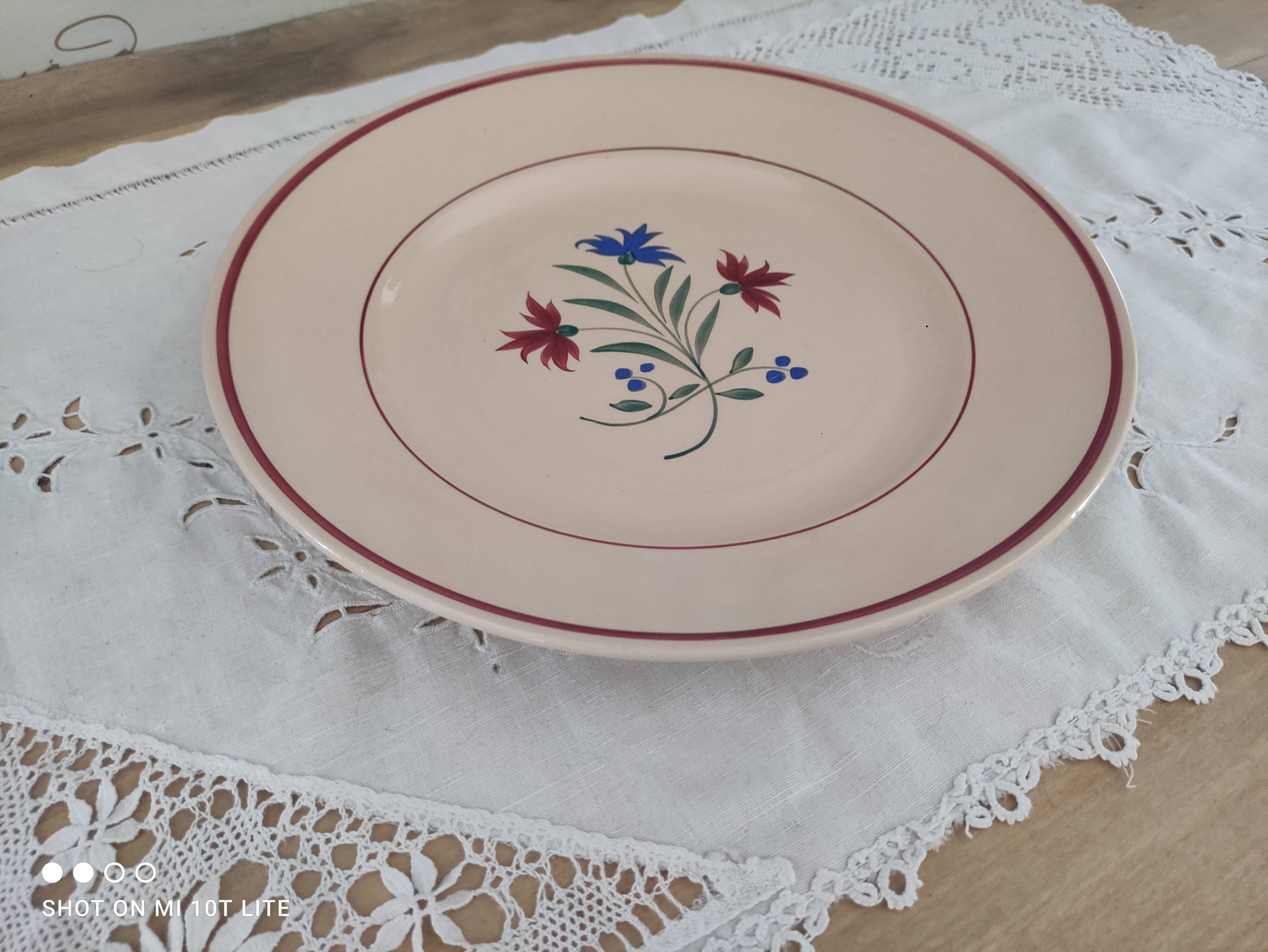 Round dish 30s earthenware K&G Lunéville model Denise