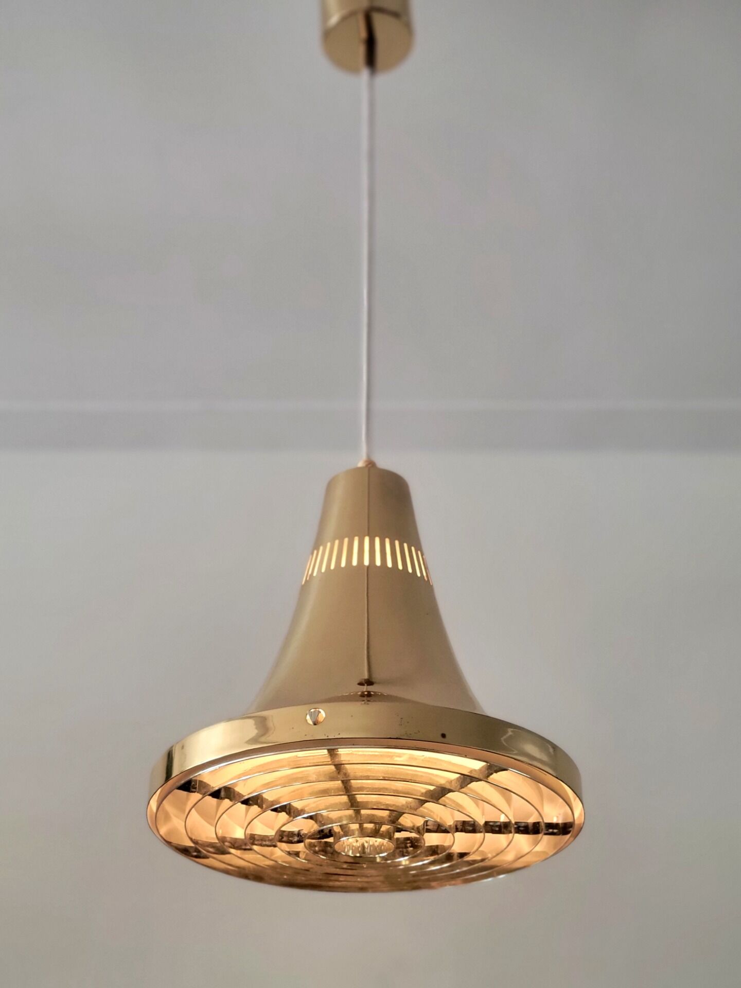 Vintage brass hanging lamp by Hans Agne Jakobsson model T 598