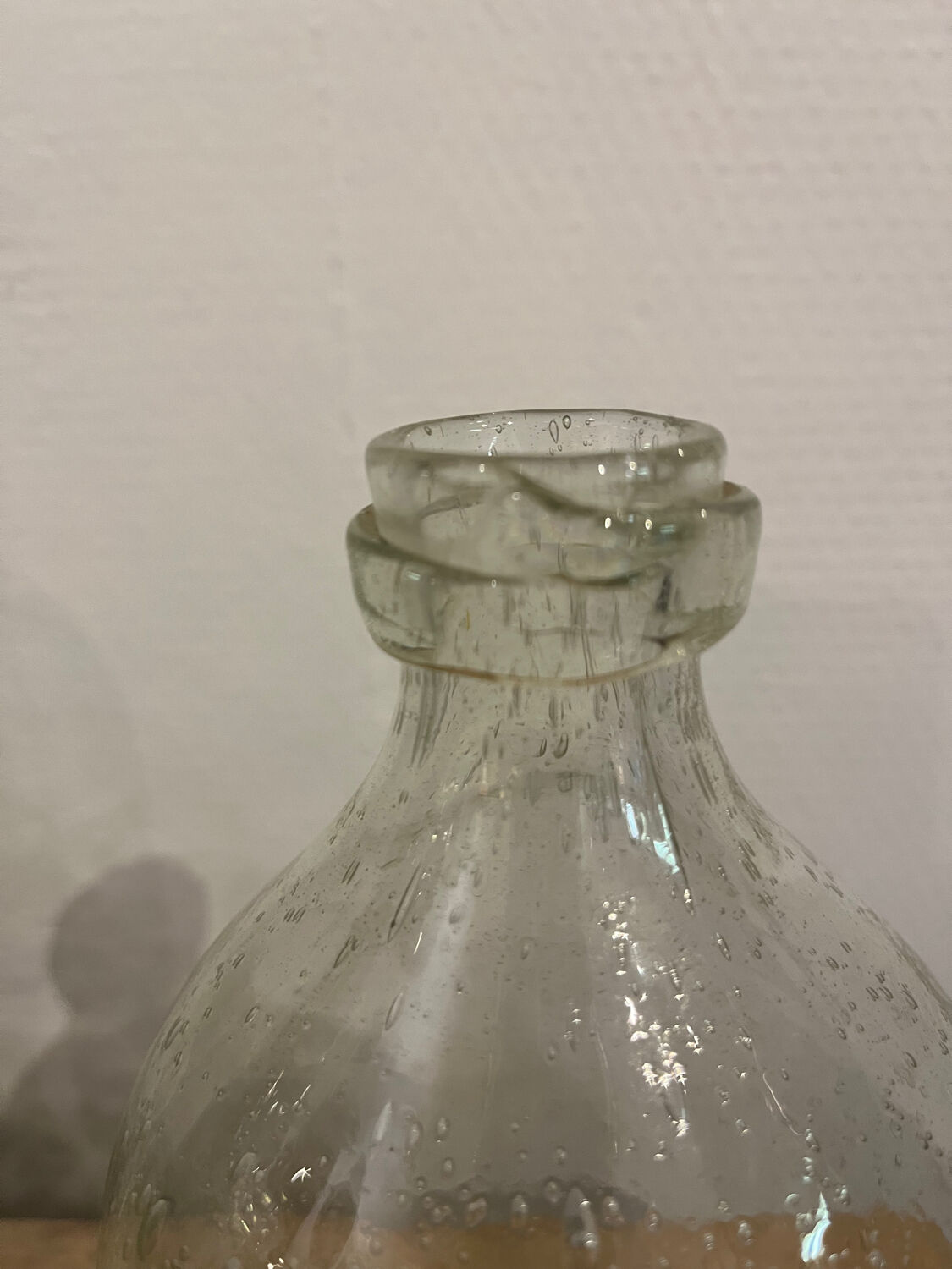 Signed Biot bubble glass bottle