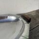 Art Deco silver-plated metal and wood dish