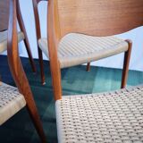 4 x dänische Stühle Niels O. Møller Teck Modèle 71
