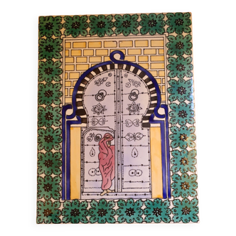 Ancien panneau carreaux céramique Maghreb